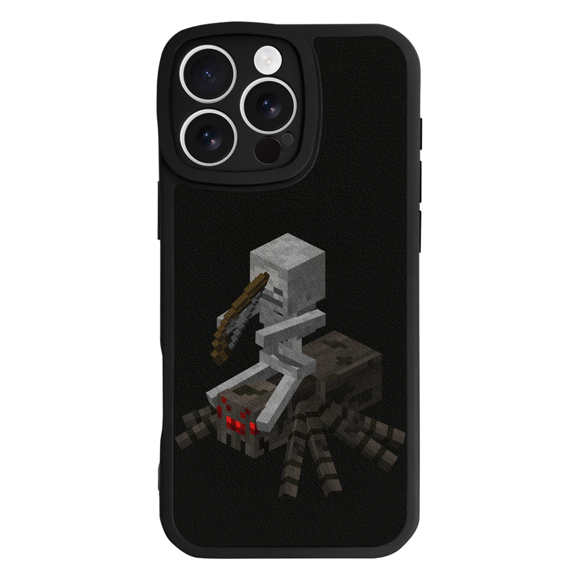 （画像用） マインクラフト ブロックの世界 Minecraft MC Block world 【iPhone 16シリーズ対応】シリコンスマホケース（レザー調） 材質：シリコン